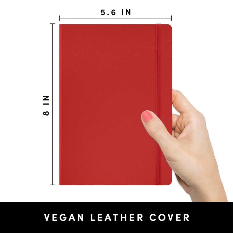 PAPERAGE Blank Journal Notebook, (Red), 160 Pages, Medium 5.6 in x 8 in - 100 GSM Thick Paper â€“ Hardcover Journaling Notebook for Work, School, Note Taking or Sketching - Image 2